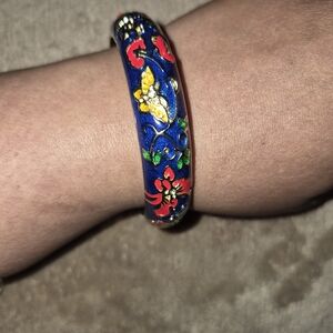 Vibrant Floral Enamel Bangle